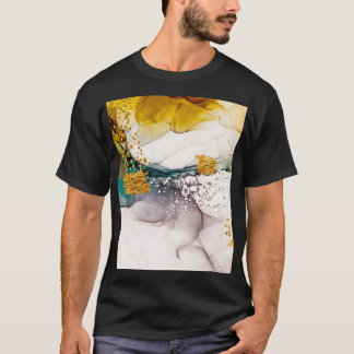 Pastel tenderness: golden swirls art. T-Shirt