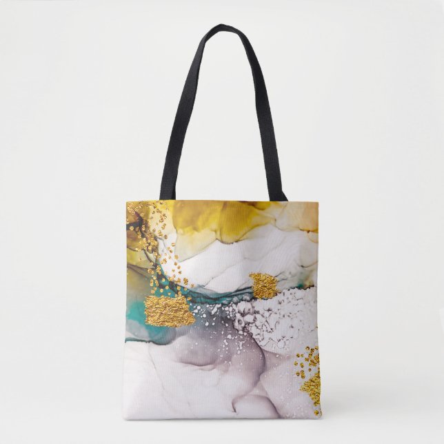 Pastel tenderness: golden swirls art. tote bag (Front)