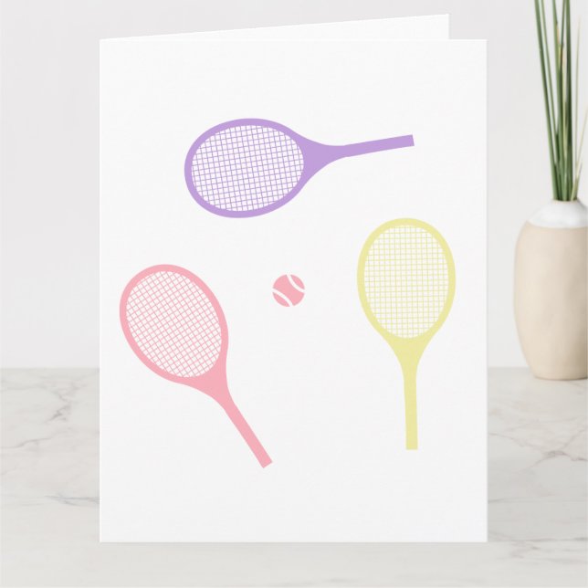 Pastel Tennis Rackets   Card (Front)
