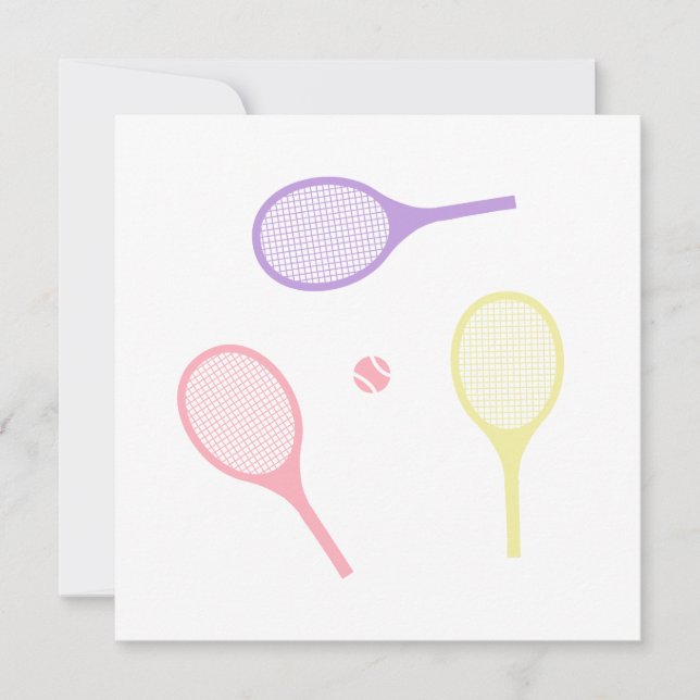Pastel Tennis Rackets   Card (Front)