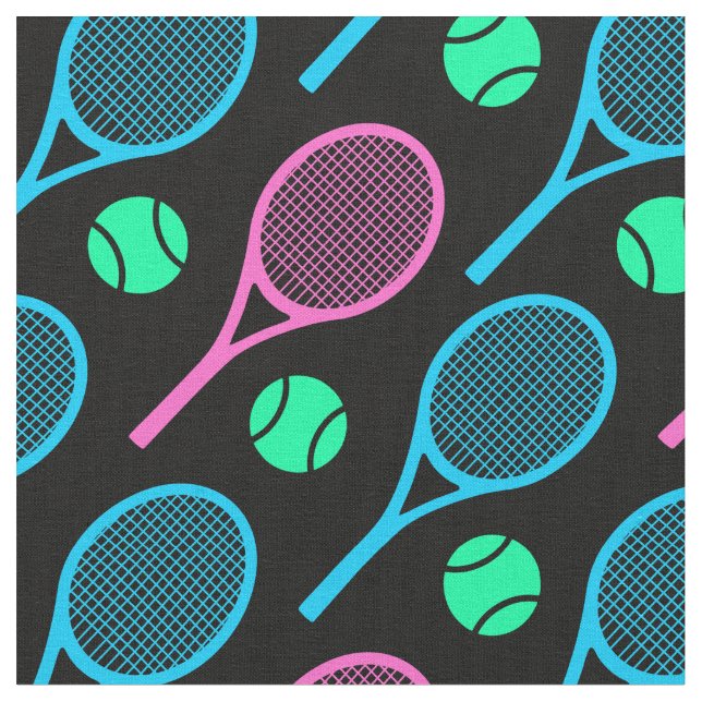 Pastel  tennis rackets - customizable! fabric (Close Up)