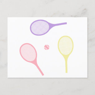 Pastel Tennis Rackets Postcard