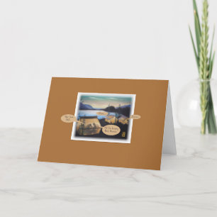 Pastel Tents at Sunset on Brown Vacation Card