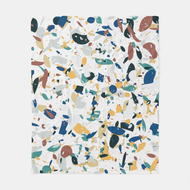 Pastel Terrazzo: Modern Abstract Pattern. Fleece Blanket (Front)