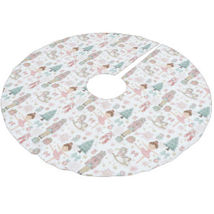 Pastel The Nutcracker Christmas Ballet Decoupage Brushed Polyester Tree Skirt