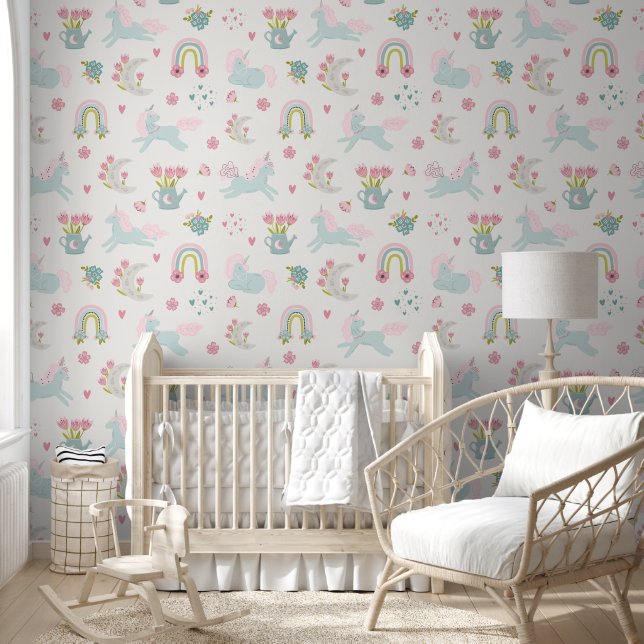 Pastel: The Serene Unicorn Garden Wallpaper (Kids)