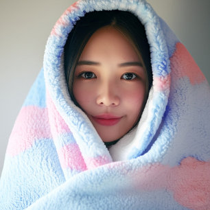 Pastel Tie-Dye Cloud Dreamy Soft Gradient Sherpa Blanket