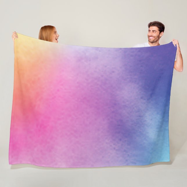 Pastel tie dye colourful fleece blanket (In Situ)