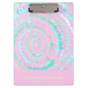 Pastel Tie Dye Pattern Personalised Cute Trendy Clipboard