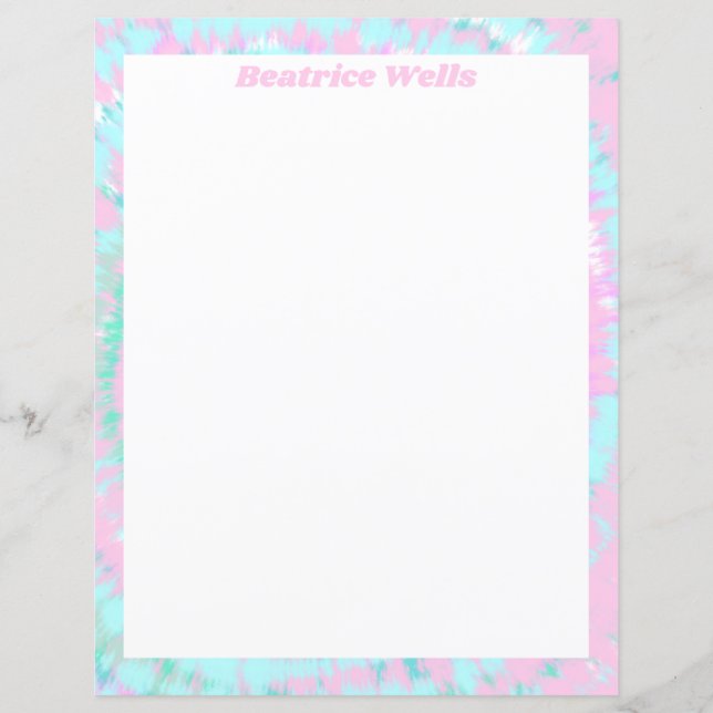 Pastel Tie Dye Pattern Pink Aqua Mint Green (Front)