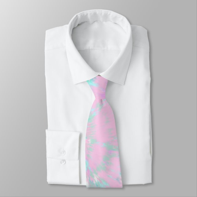 Pastel Tie Dye Pattern Pink Aqua Mint Green (Tied)