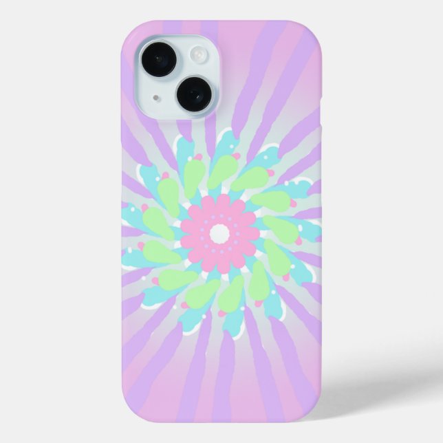 Pastel Tie-Dye Swirl iPhone Case (Back)