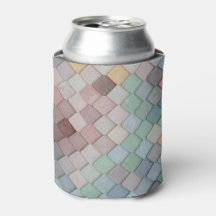 Pastel tiled can cooler sleeve