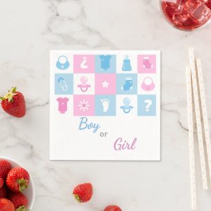 Pastel Tiny Icons Baby Showers & Gender Reveals Napkin