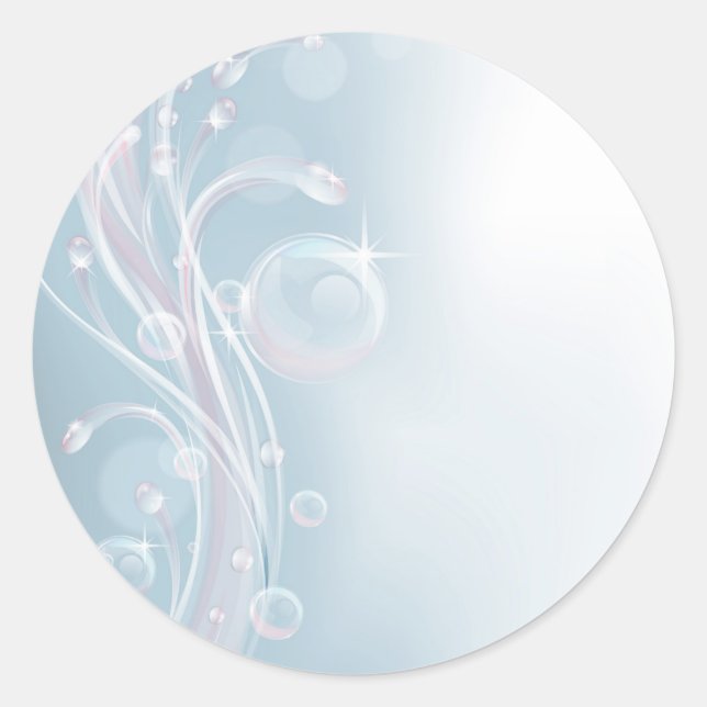 Pastel tone water background design classic round sticker (Front)