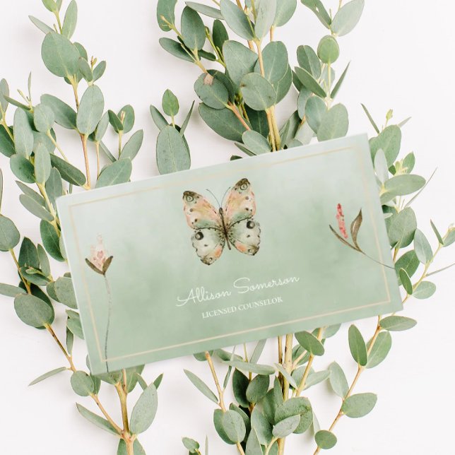 Pastel Toned Tranquil Butterfly Business Card (Creator Uploaded)