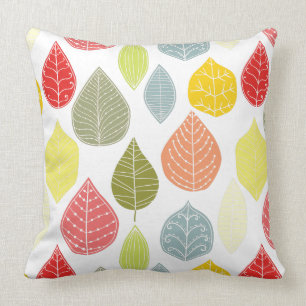 Pastel Tones Fall Leafs Pattern 2 Cushion
