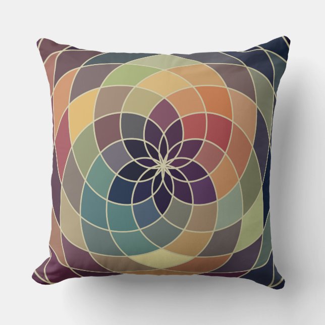 Pastel Tones Geometric Circle Design Cushion (Front)