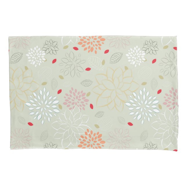 Pastel Tones Retro Flower Pillowcase (Front)