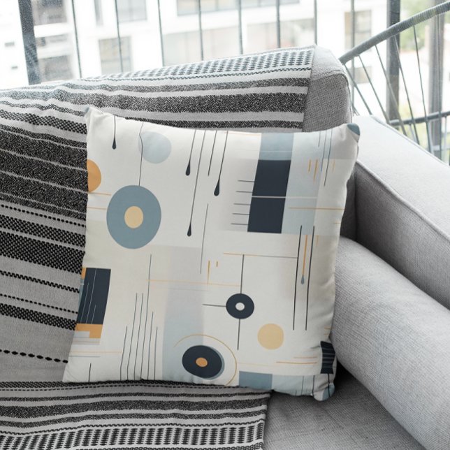 Pastel tones retro geometric pattern cushion (Creator Uploaded)