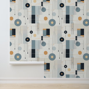 Pastel tones retro geometric pattern wallpaper