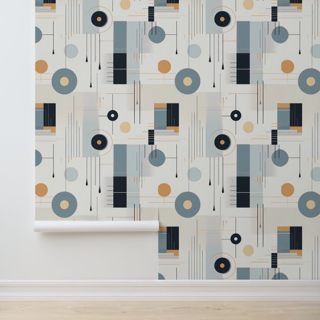 Pastel tones retro geometric pattern wallpaper (Application)