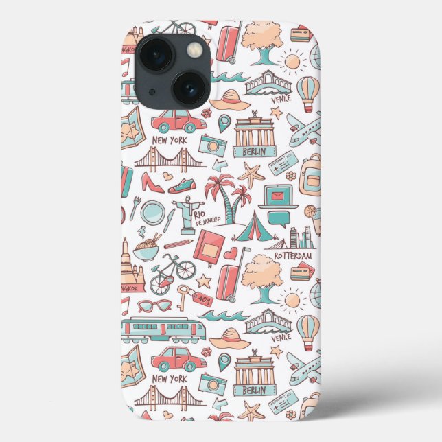 Pastel Tourist Pattern Case-Mate iPhone Case (Back)