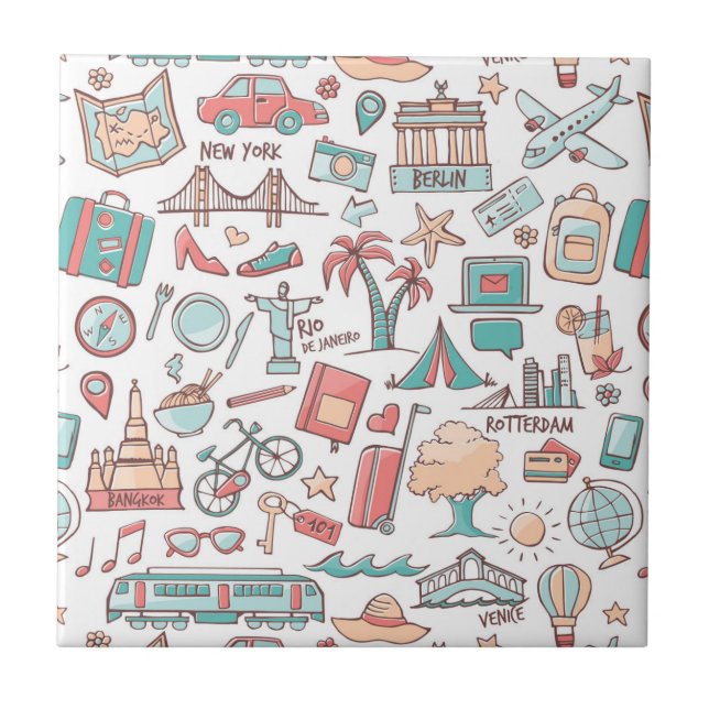 Pastel Tourist Pattern Tile (Front)
