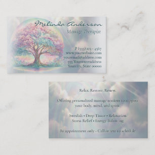 Pastel Tree Massage Therapist Business Card Rela