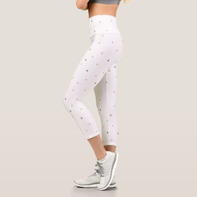 Pastel Triangle Doodle Pattern Capri Leggings (Left)