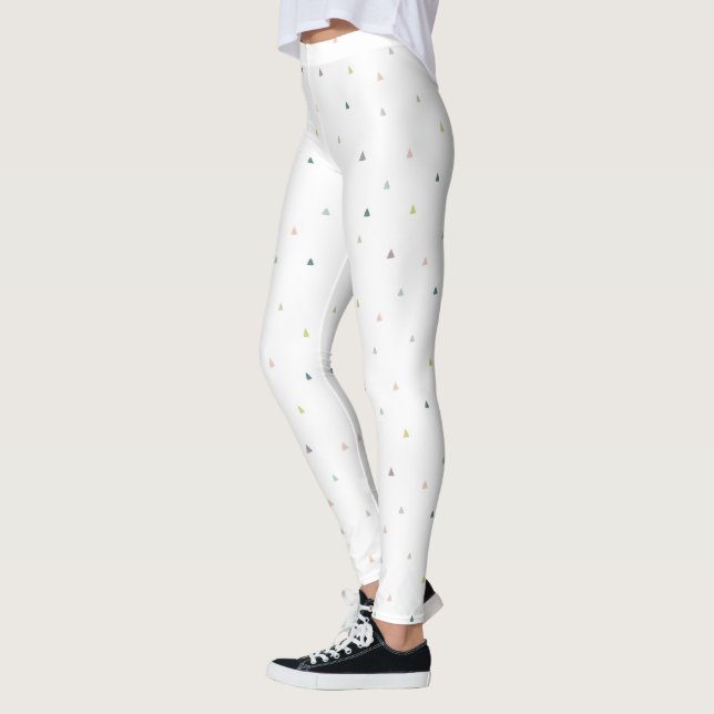 Pastel Triangle Doodle Pattern Leggings (Left)