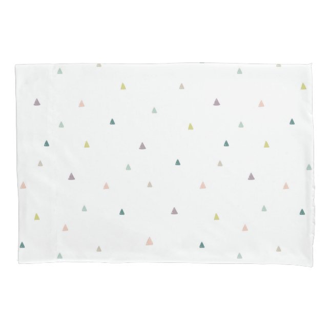 Pastel Triangle Doodle Pattern Pillowcase (Front-Left)