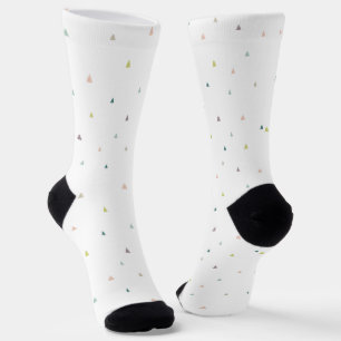 Pastel Triangle Doodle Pattern Socks