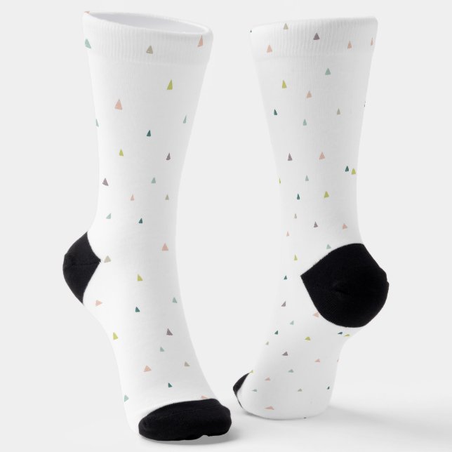 Pastel Triangle Doodle Pattern Socks (Angled)
