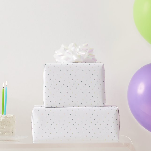 Pastel Triangle Doodle Pattern Wrapping Paper (Party Gifts)