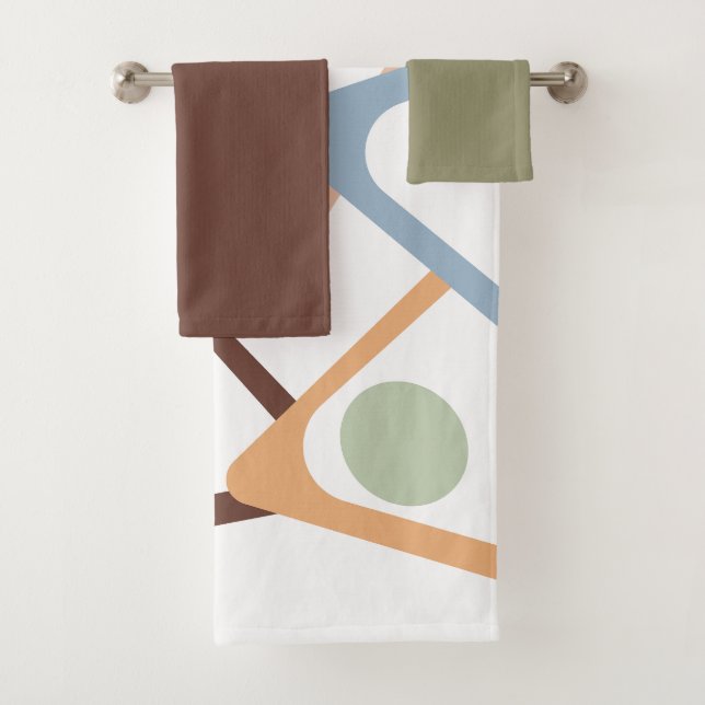 Pastel Triangles  Bath Towel Set (Insitu)