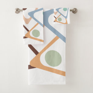 Pastel Triangles  Bath Towel Set