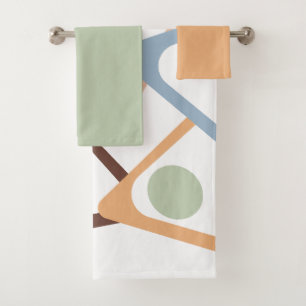 Pastel Triangles Bath Towel Set