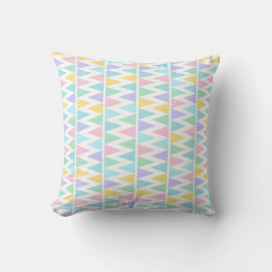 Pastel triangles bunting flag patterned pillow