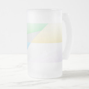 Pastel Triangles Frosted Glass Beer Mug
