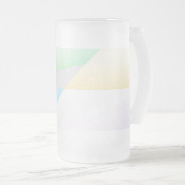 Pastel Triangles Frosted Glass Beer Mug (Front Right)