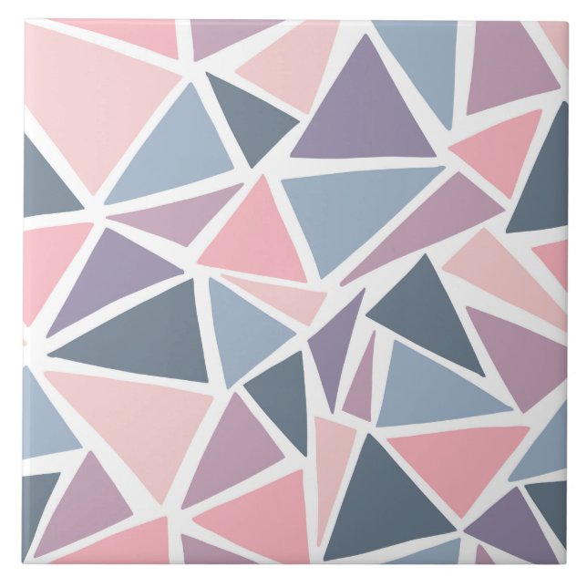 Pastel Triangles Mosaic Pattern Tile (Front)