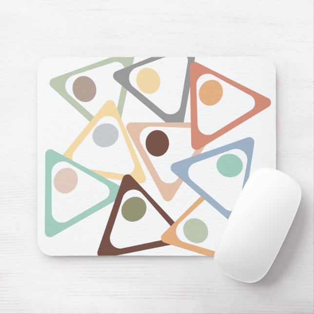 Pastel Triangles  Mouse Mat (With Mouse)