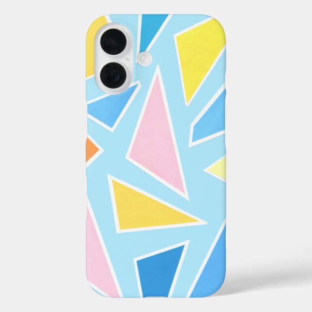 Pastel Triangles on Pale Blue Case-Mate iPhone Case (Back)