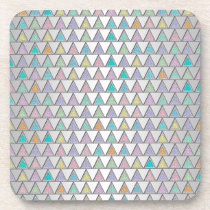 Pastel Triangles Pattern Coaster
