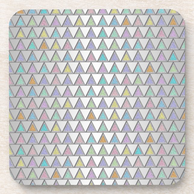 Pastel Triangles Pattern Coaster (Front)