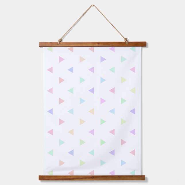 Pastel Triangles Pattern Hanging Tapestry (Front)