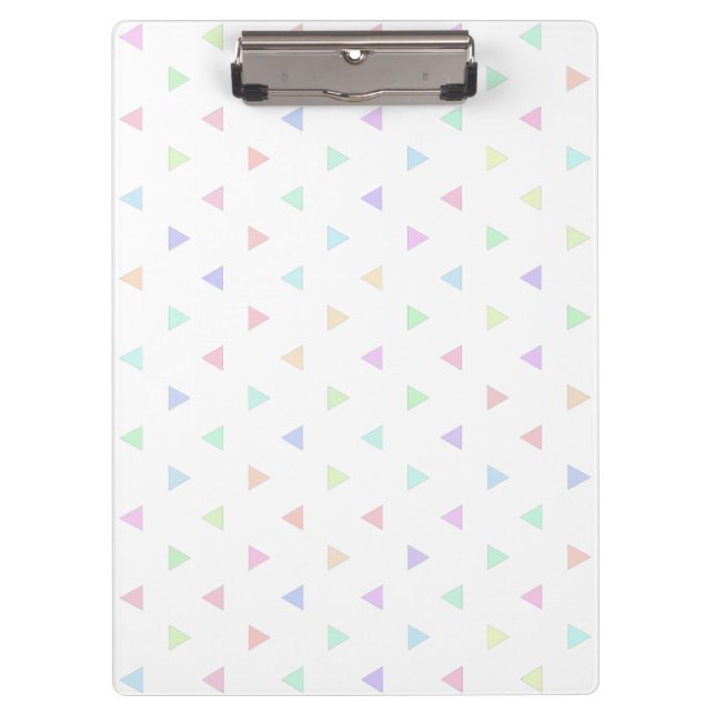 Pastel Triangles Pattern Multicolor  Clipboard (Front)