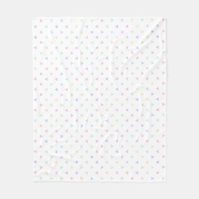 Pastel Triangles Pattern Multicolor Fleece Blanket (Front)
