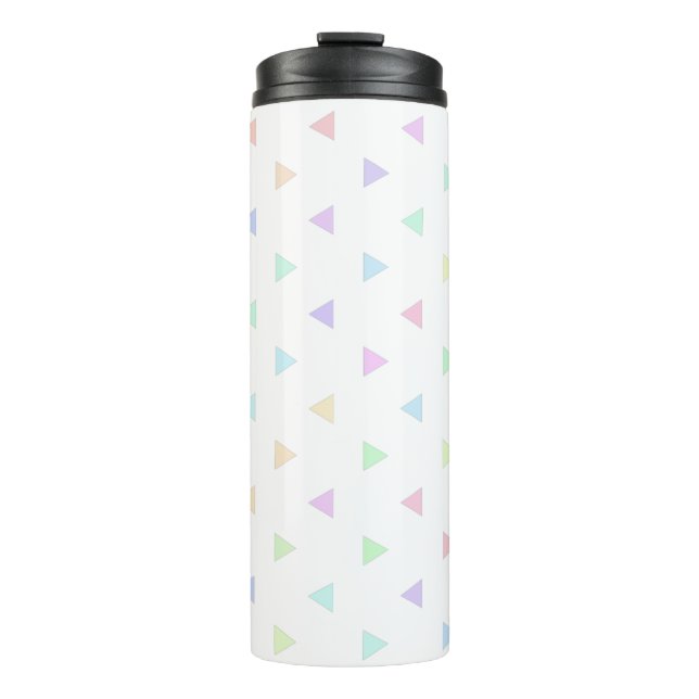 Pastel Triangles Pattern Multicolor Thermal Tumbler (Front)